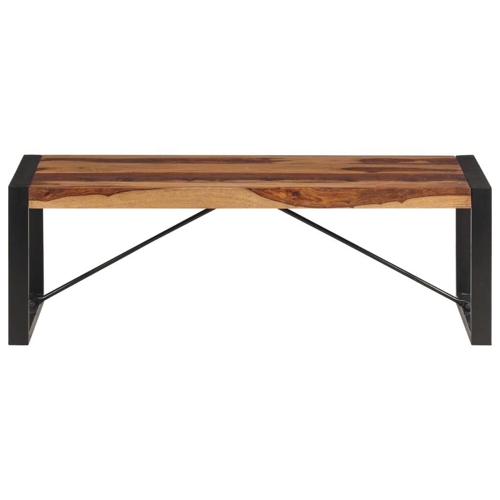 Solid Sheesham Wood Coffee Table with Steel Legs P8034