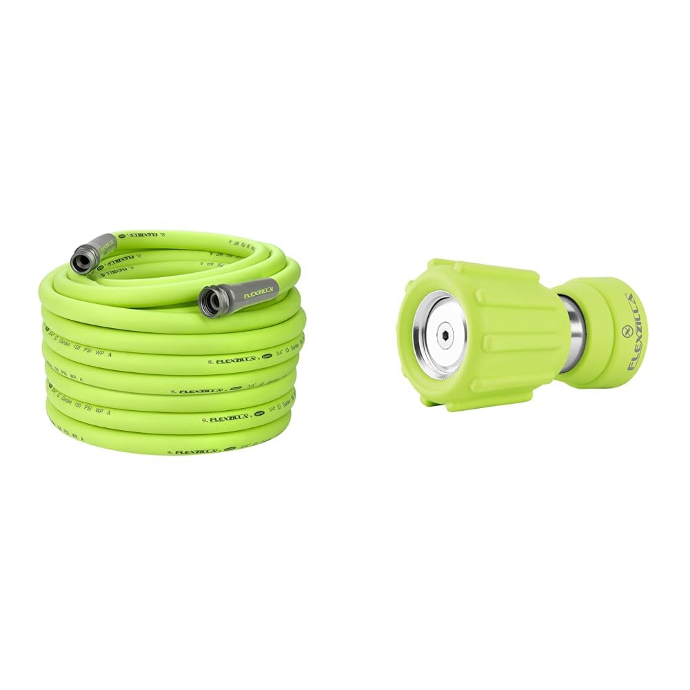 3/4 in. x 100 ft. Drinking Water Safe Garden Hose & Twist Action Nozzle E860291