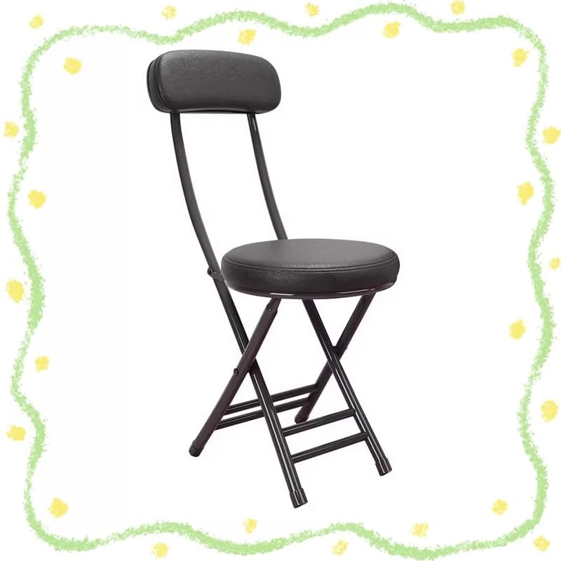 18in Black Folding Bar Stool with Back K52727