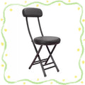 18in Black Folding Bar Stool with Back K52727