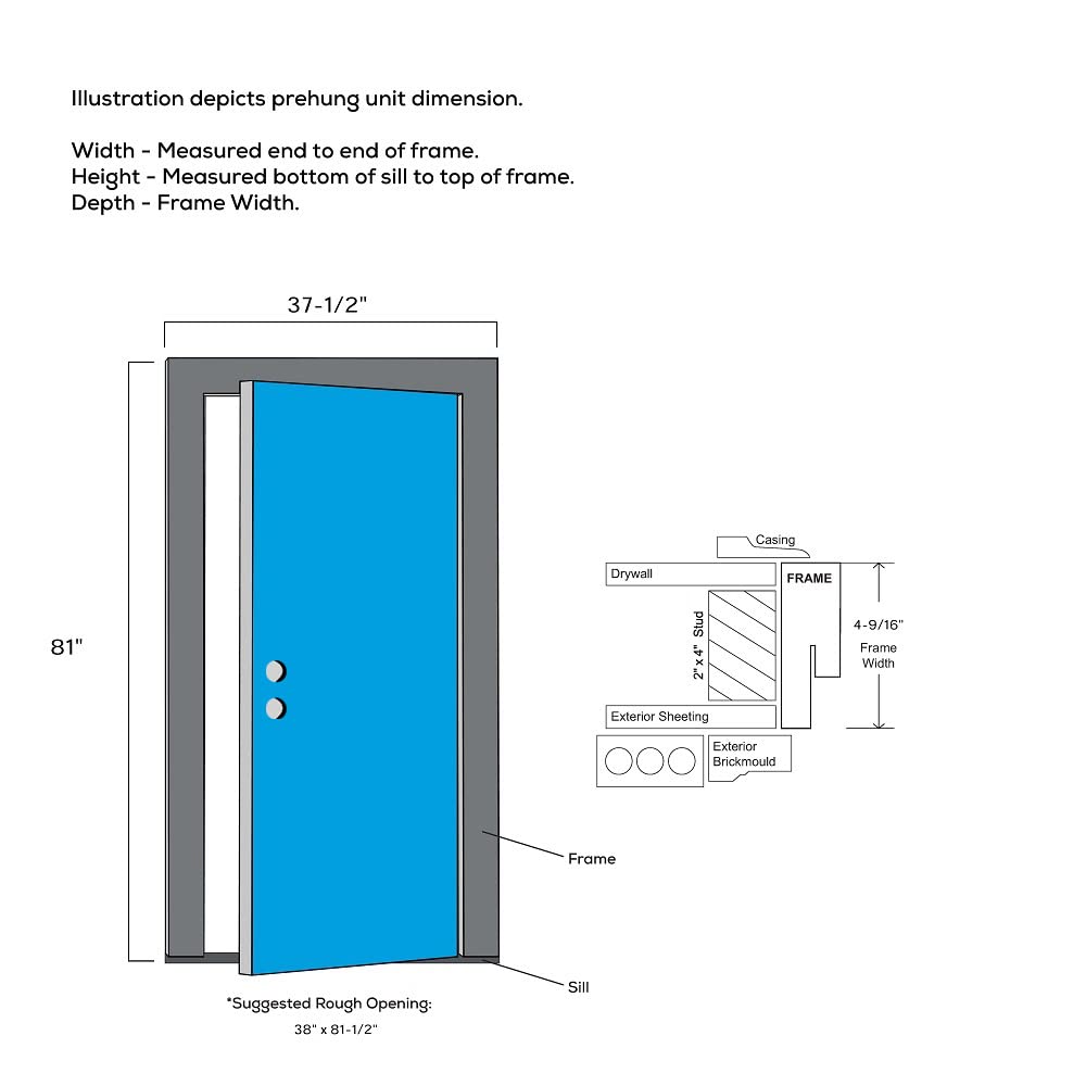 Steel Prehung Door 36"x80" H565476