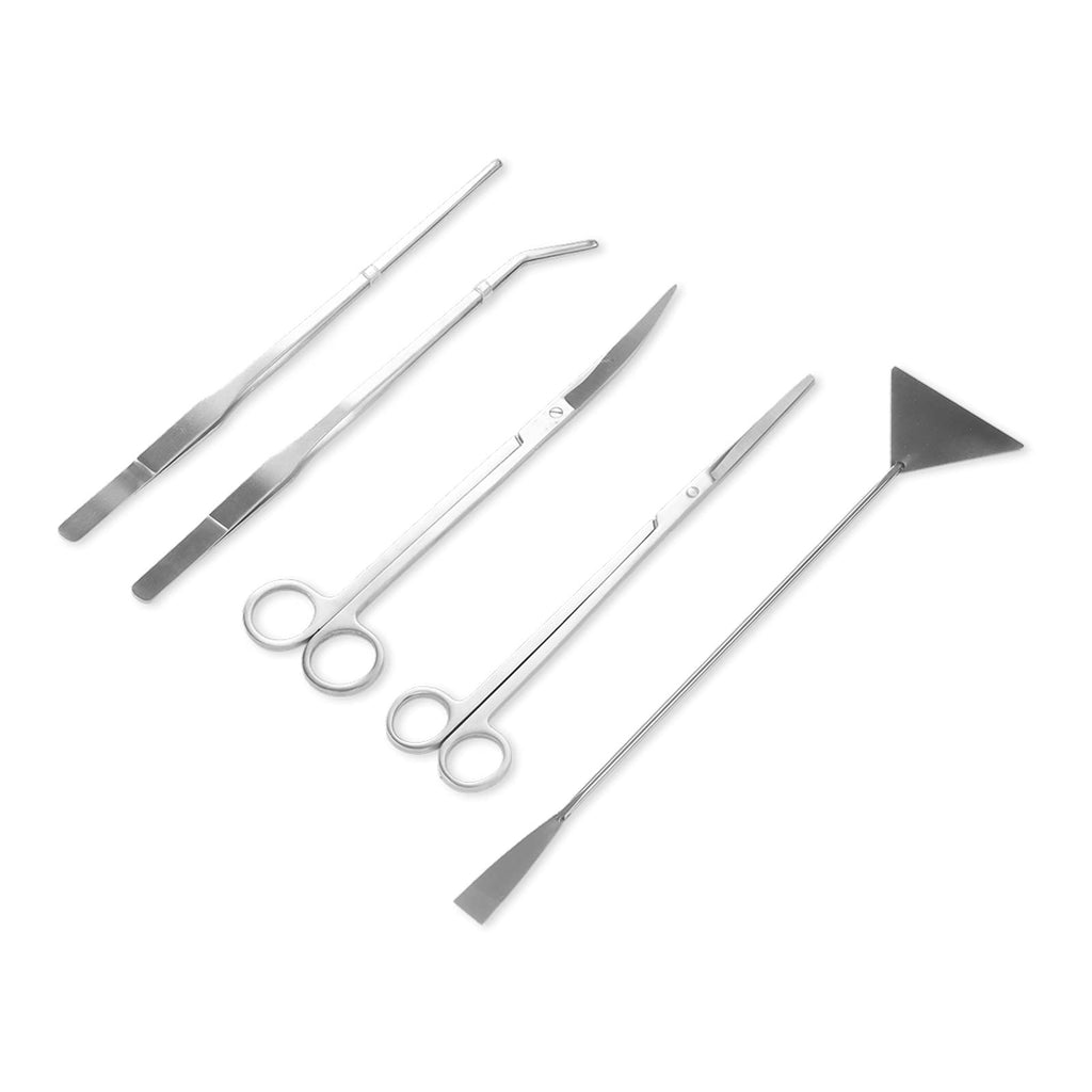 Aquarium Scissors and 5 in 1 Aquascaping Kit Stainless Steel 5 Piece Set W787