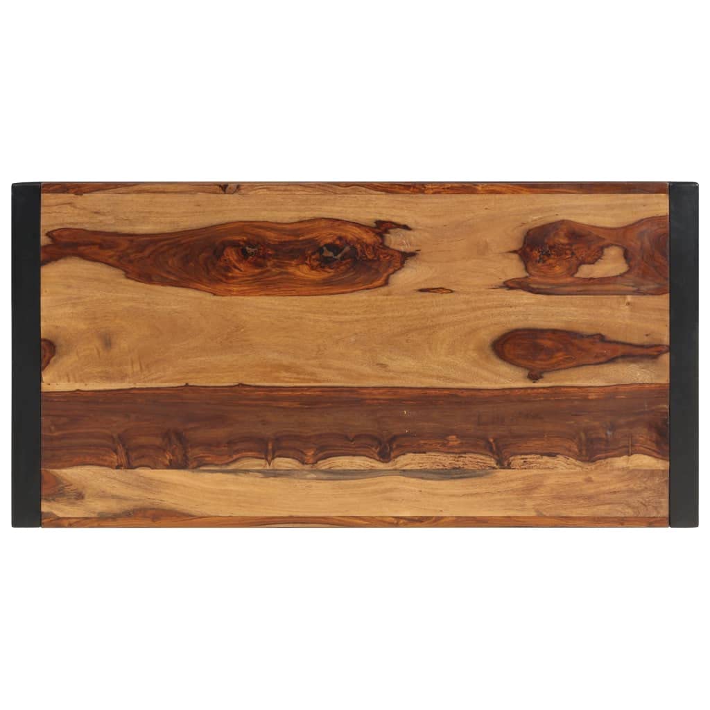 Solid Sheesham Wood Coffee Table with Steel Legs P8034