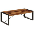 Solid Sheesham Wood Coffee Table with Steel Legs P8034