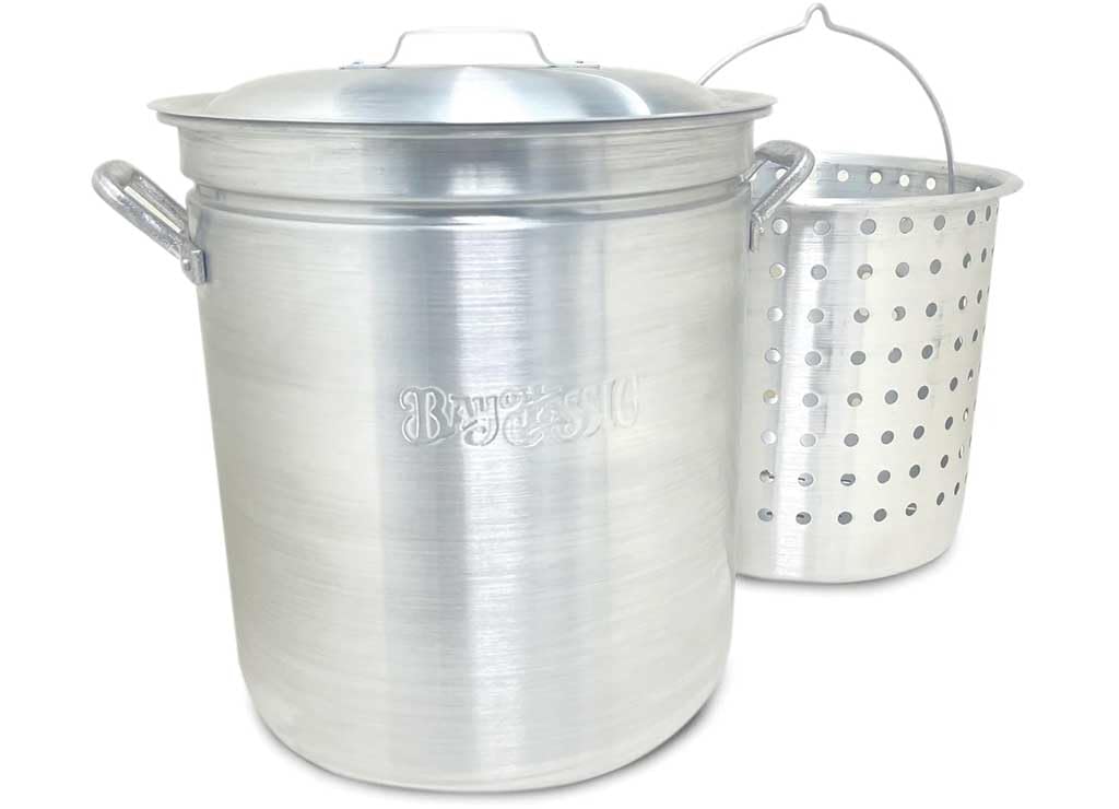 60QT Aluminum Stockpot with Basket M5208