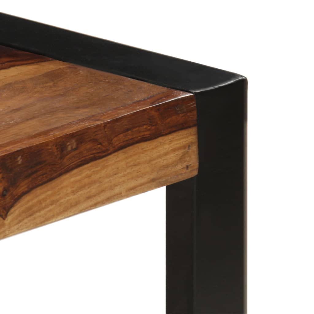 Solid Sheesham Wood Coffee Table with Steel Legs P8034