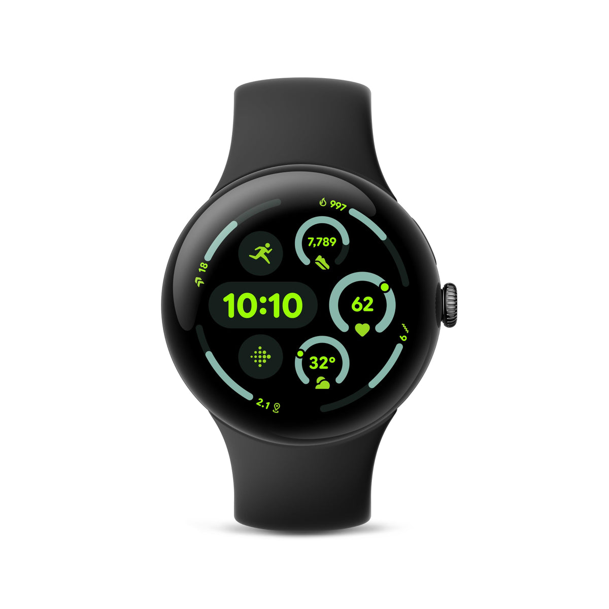 45mm Android Smartwatch Matte Black Aluminum Case Obsidian Band B651838