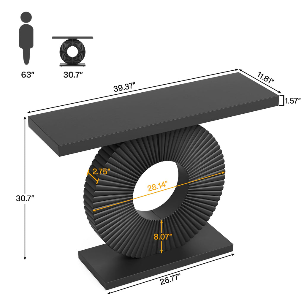 Black 40 inch Wood Console Table X2436
