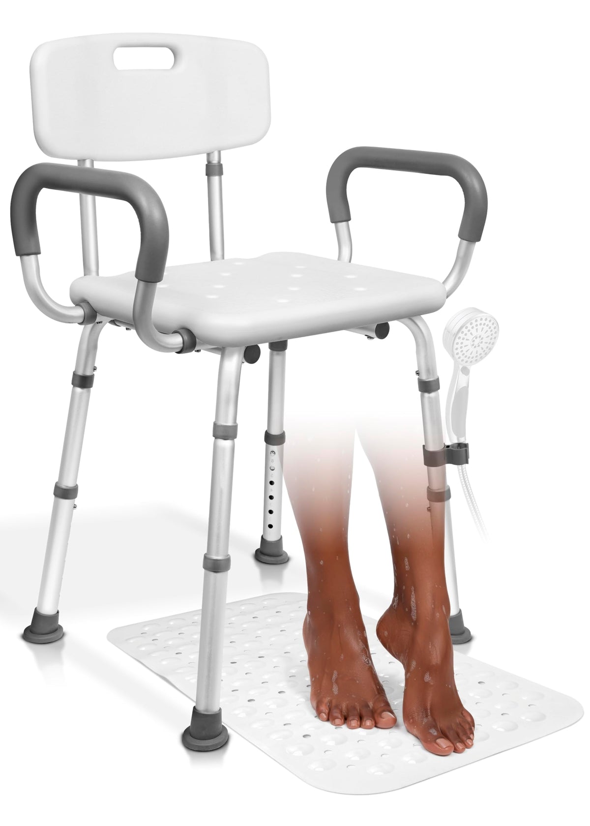 Adjustable Shower Chair with Mat C2893