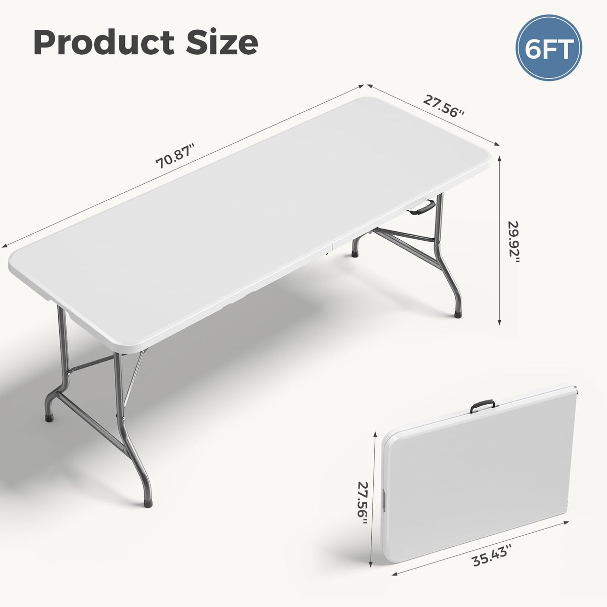 6 FT Folding Picnic Table V1853
