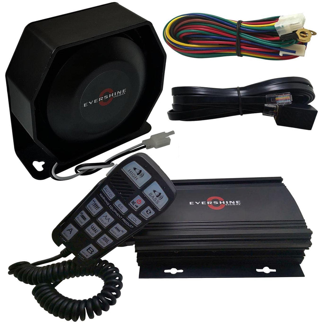 100W Police Siren and Speaker Kit with Handheld Microphone PA System B580989