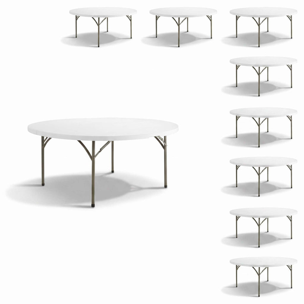 72-Inch Round Plastic Folding Tables 9-Pack J142581