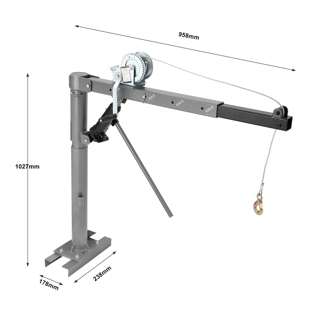 1000 LBS Hydraulic Pickup Truck Crane Hoist I680