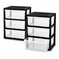 Plastic 3 Drawer Storage Tower with Clear Removable Bins X569952