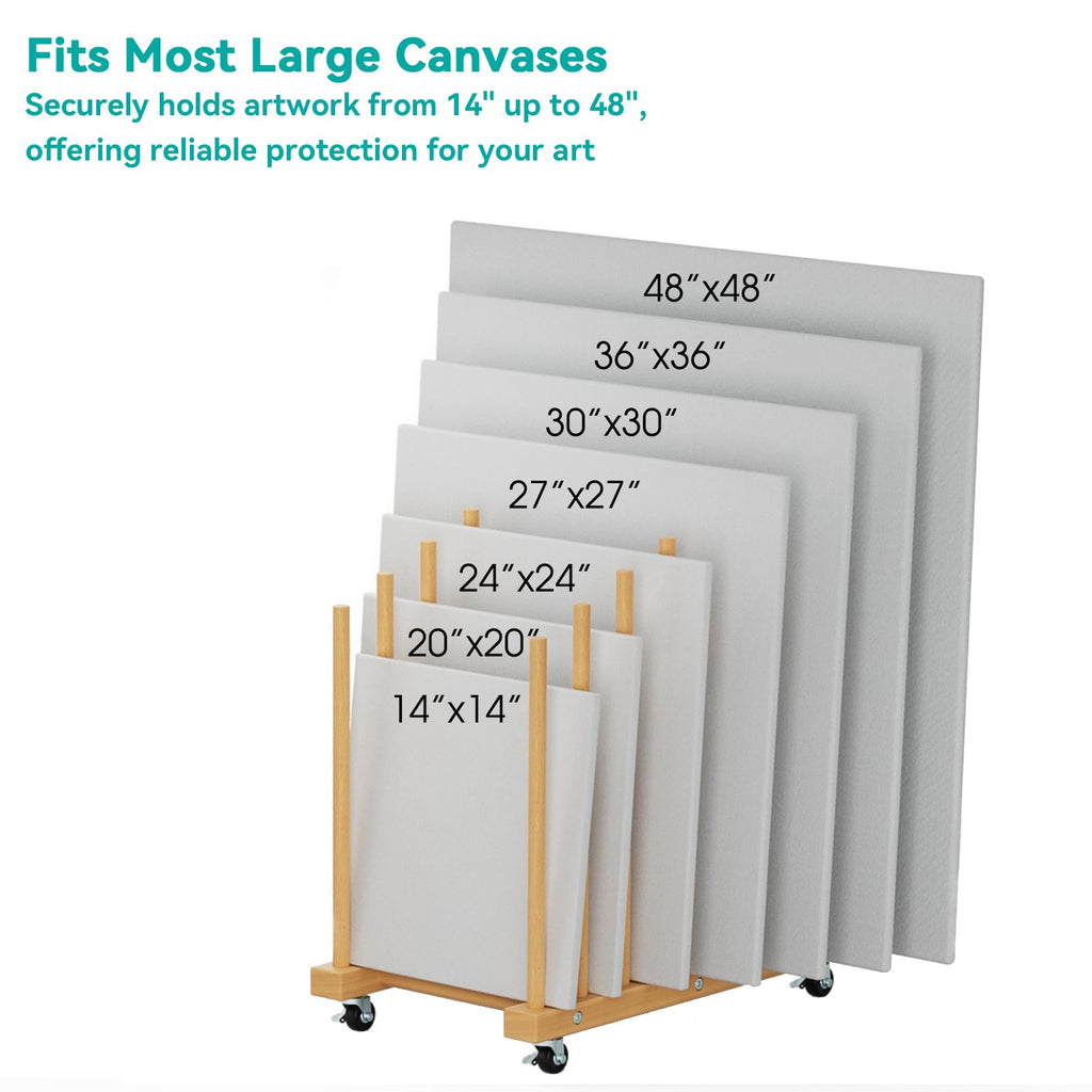 Art Canvas Storage Rack with Wheels and Handle C604