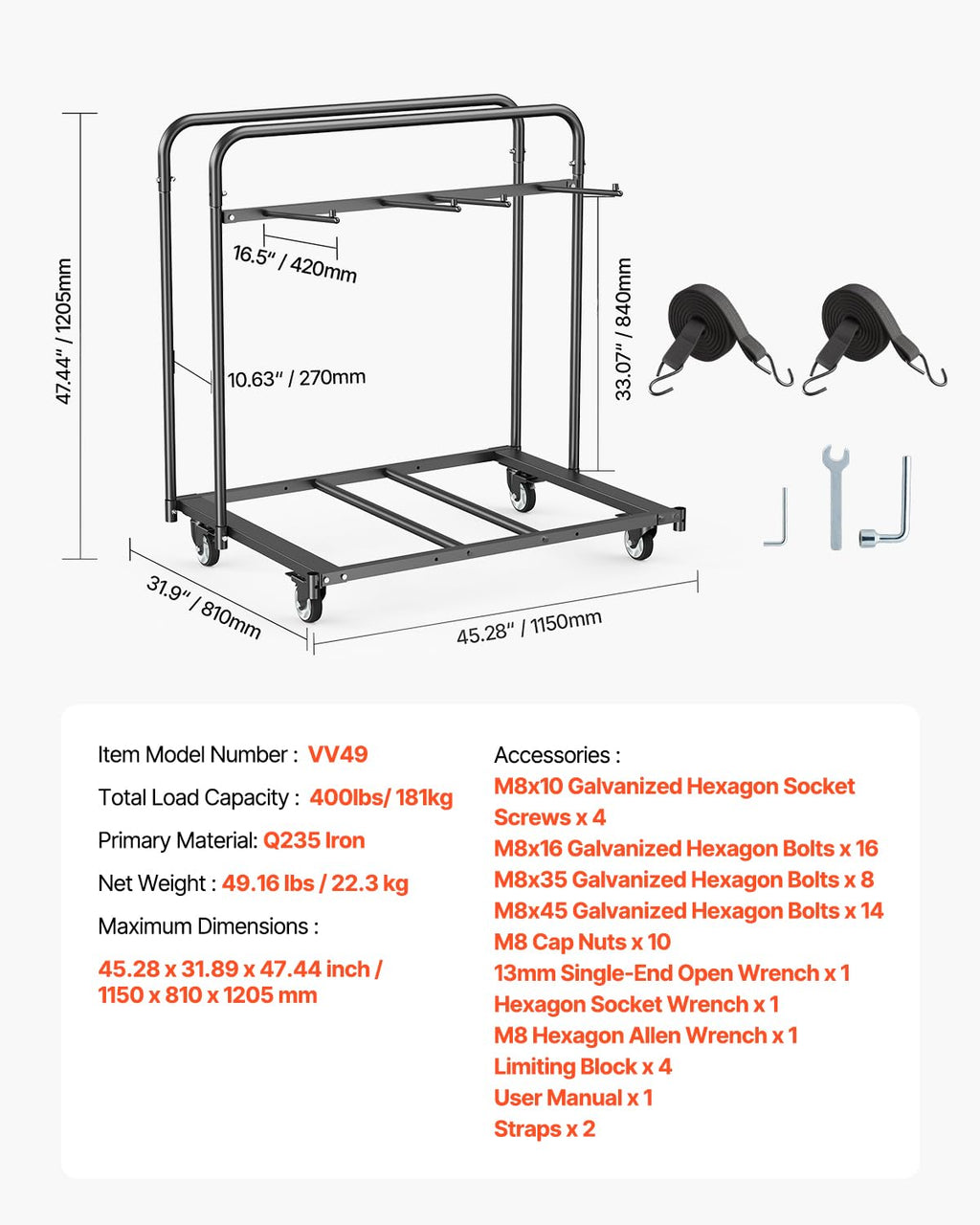Folding Chair Rack 400 LBS Capacity Heavy-Duty P351902