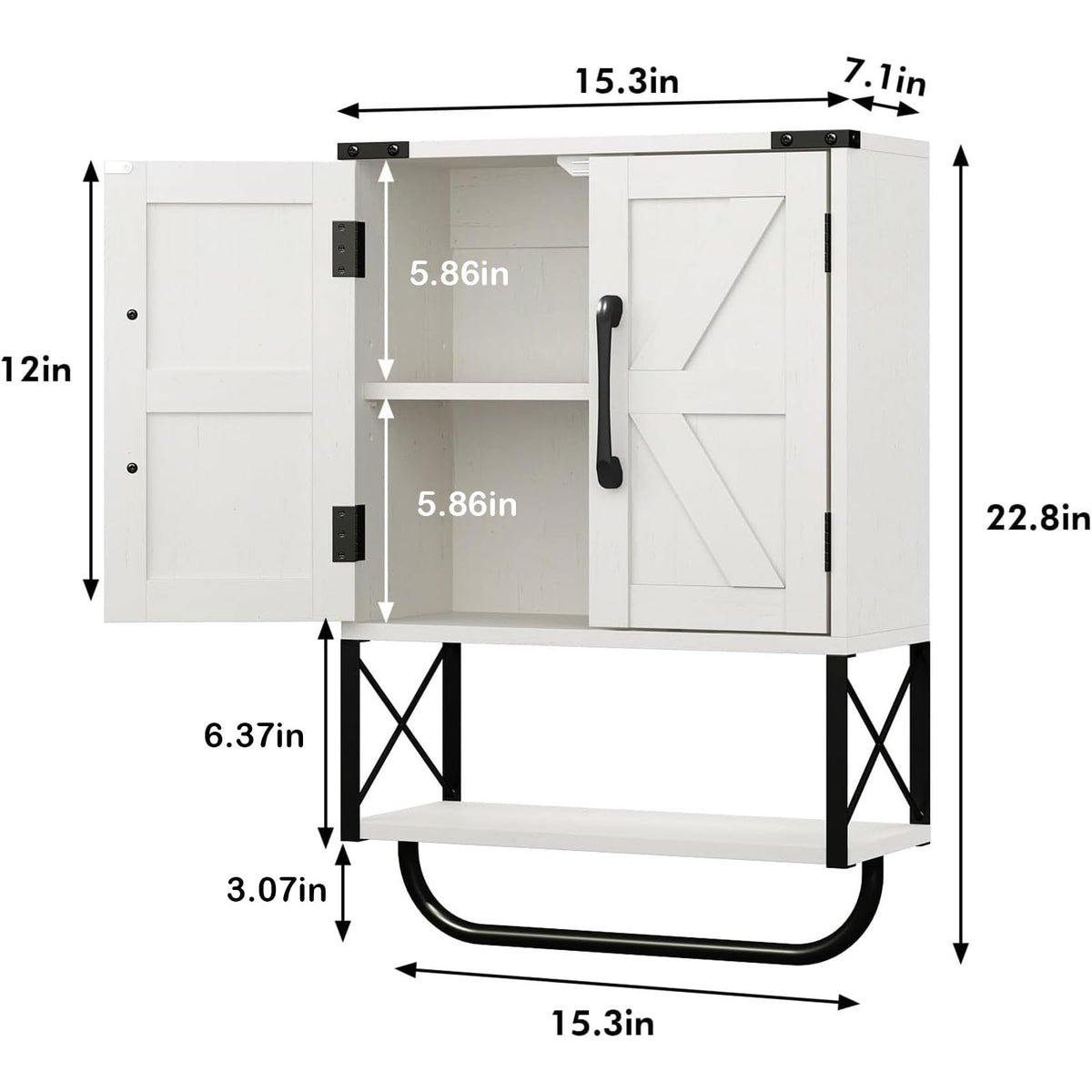 Medicine Cabinet with 2 Barn Door V63901