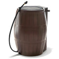 Brown 50 Gallon Flat-Back Rain Barrel with Spigots D146116