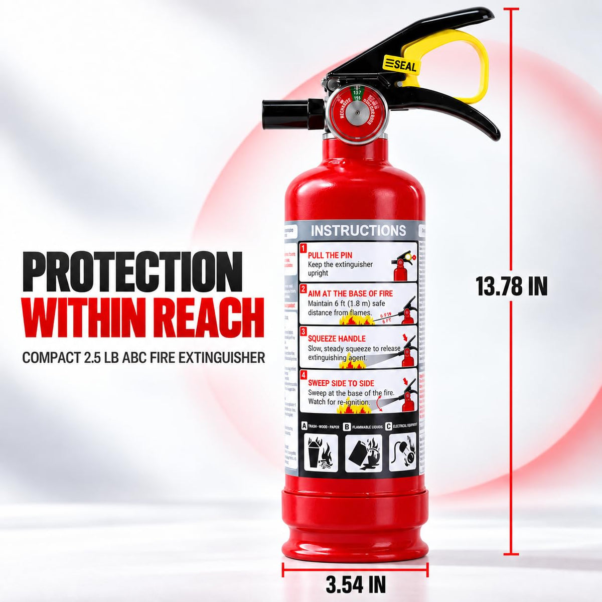 2.5 lb ABC Dry Chemical Fire Extinguishers 8-Pack B624