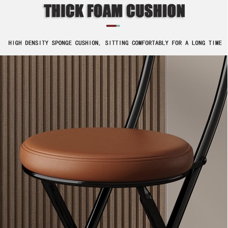 18in Black Folding Bar Stool with Back K52727