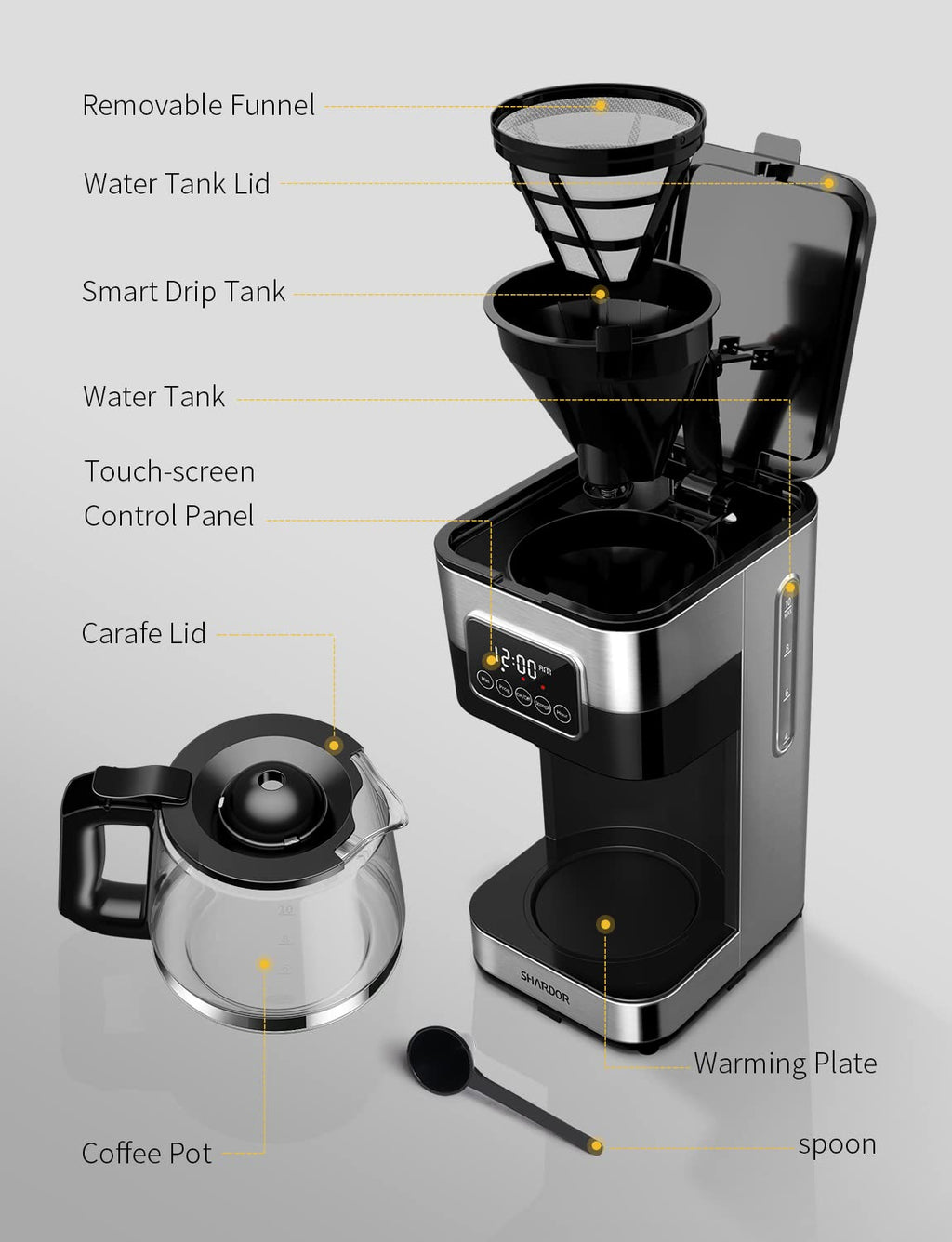 10-Cup Programmable Drip Coffee Maker with Permanent Filter N28334