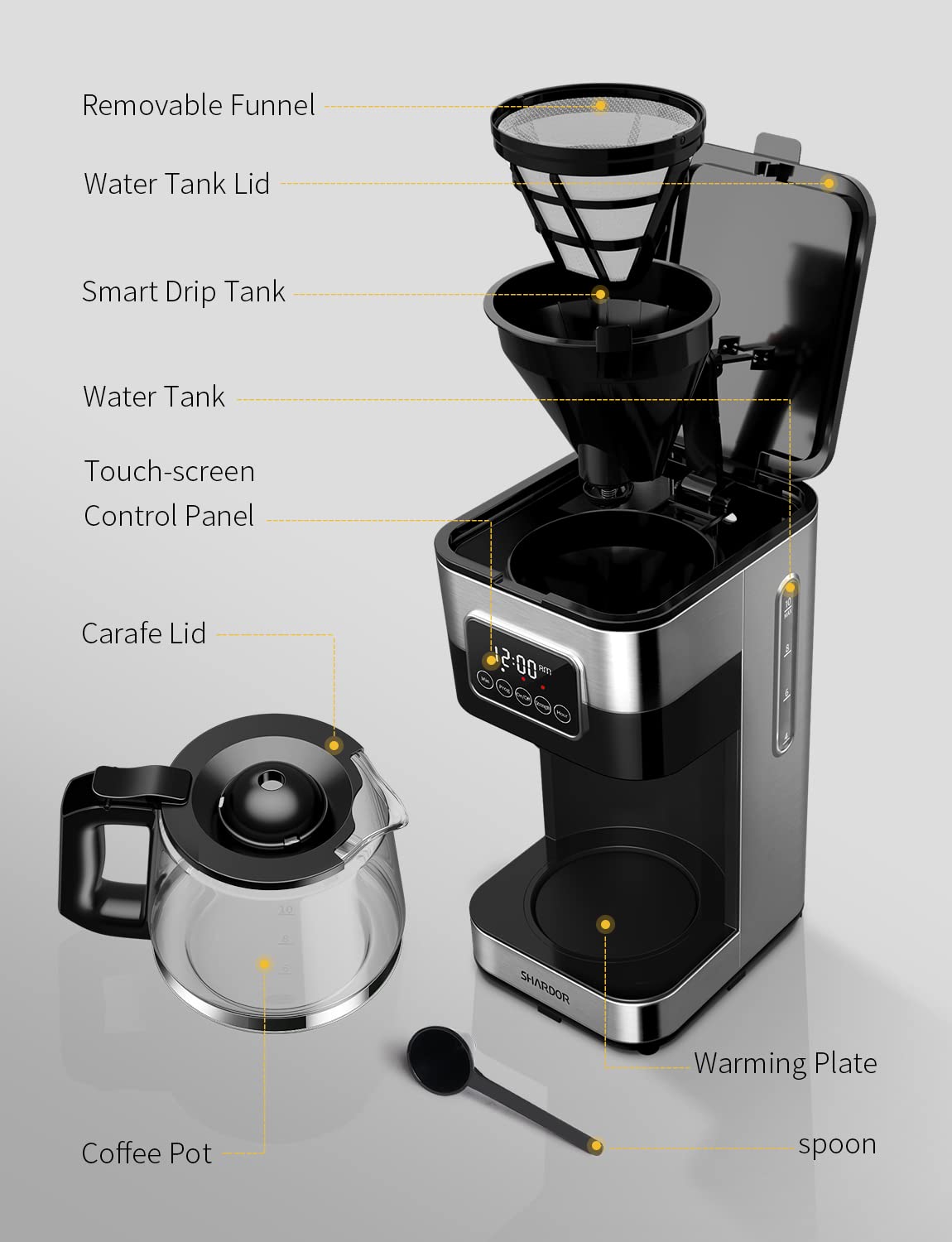 10-Cup Programmable Drip Coffee Maker with Permanent Filter N28334
