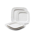 Ceramic Square Dinner Plates Set of 4, 10 & 12 Inch Embossed Salad Plates B28456