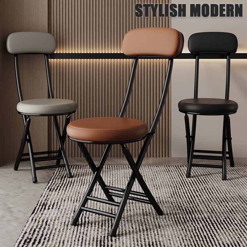 18in Black Folding Bar Stool with Back K52727