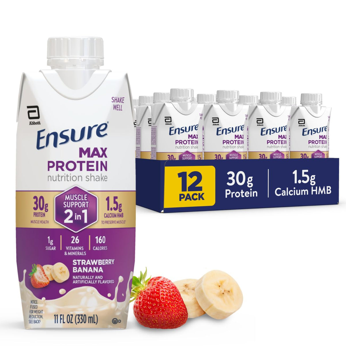 2-in-1 Strawberry Banana Protein 12 Pack U42909