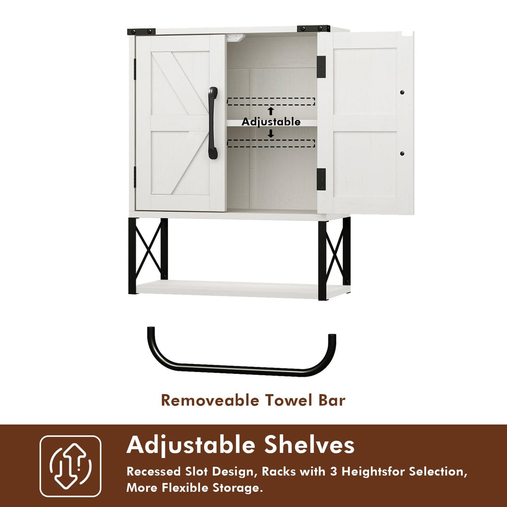 Medicine Cabinet with 2 Barn Door V63901