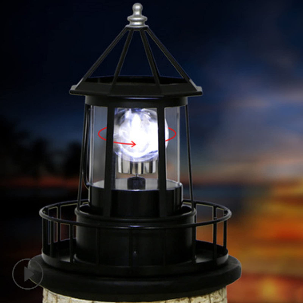 Solar Powered Lighthouse Garden Decoration Q37165