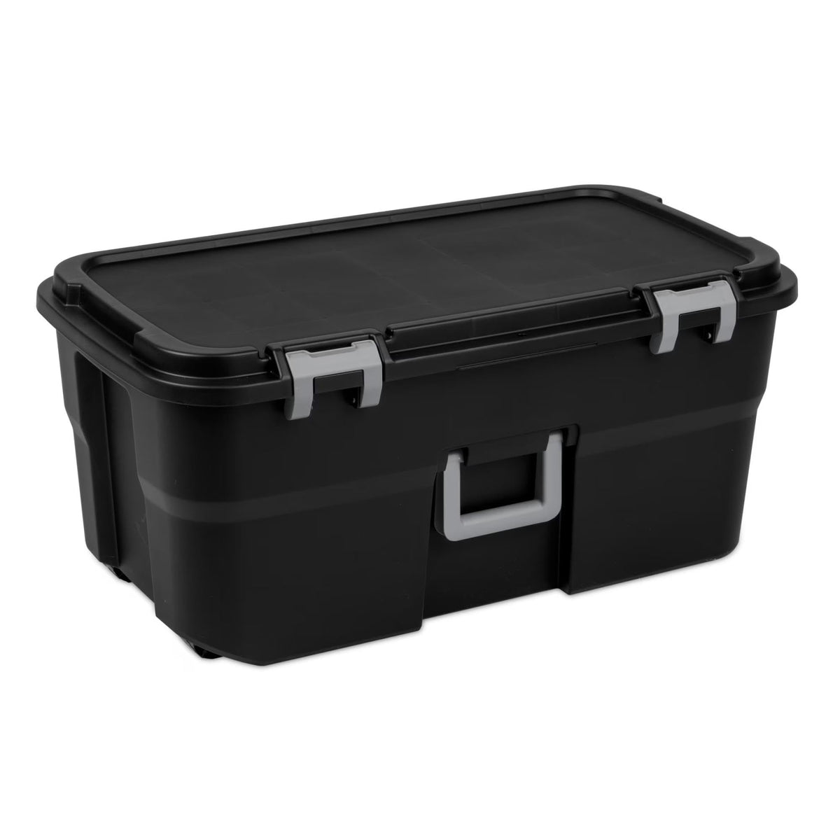 22 Gallon Black Wheeled Plastic Storage Trunk P662