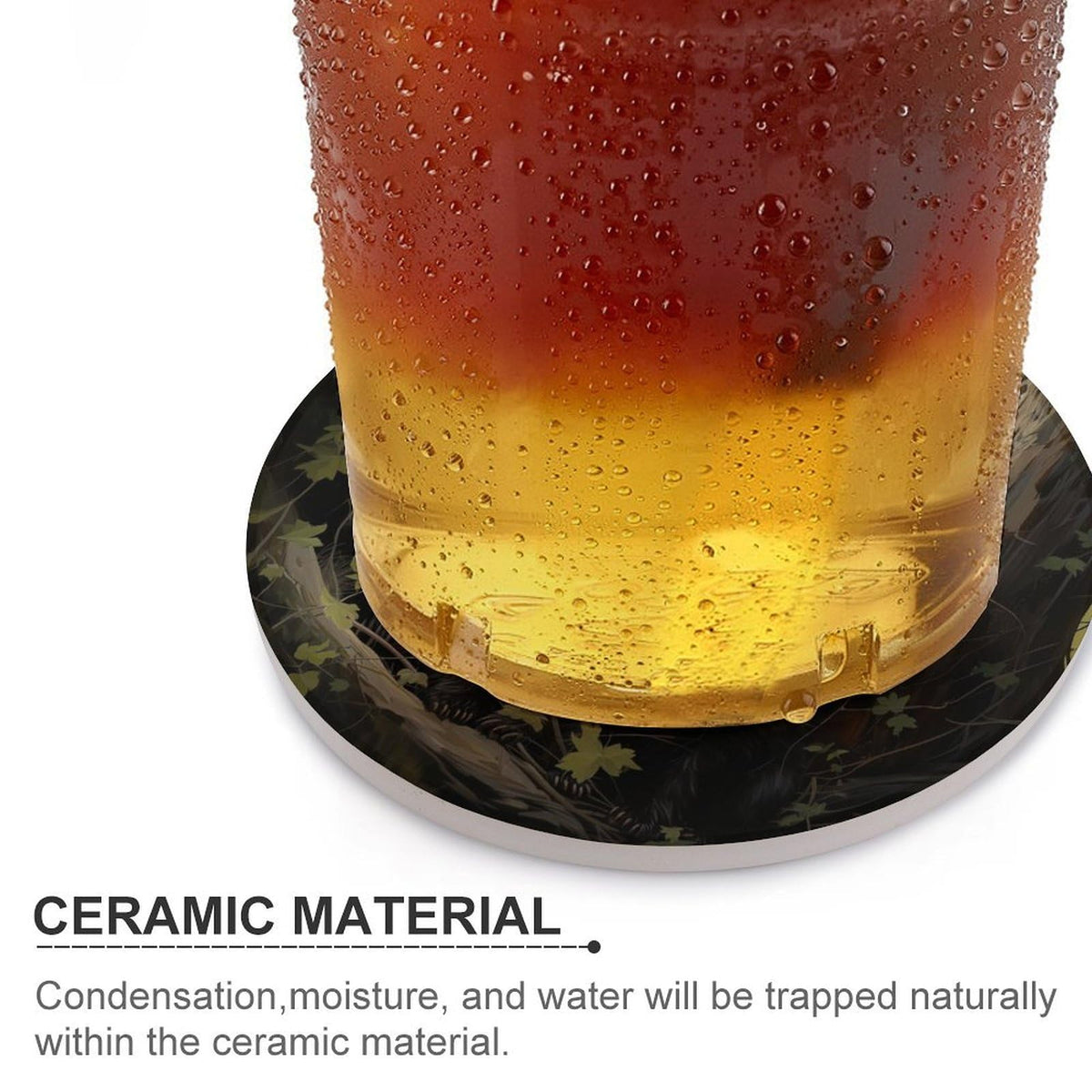 Absorbent Ceramic Stone Coasters Set of 4 Cork Base H72933