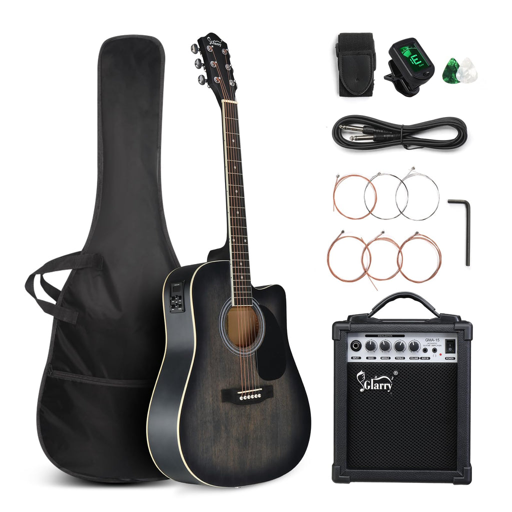 41 Inch Cutaway Acoustic Electric Guitar Kit with 15W Amp V62781