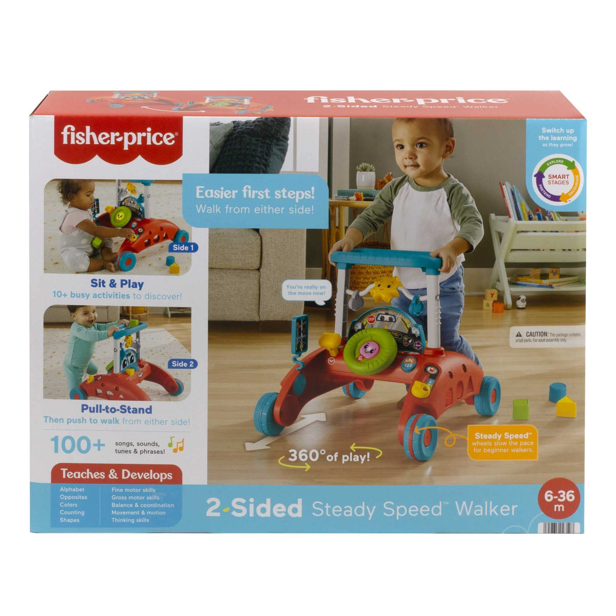 2-Sided Steady Speed Baby Walker with Learning Songs and Sounds H401