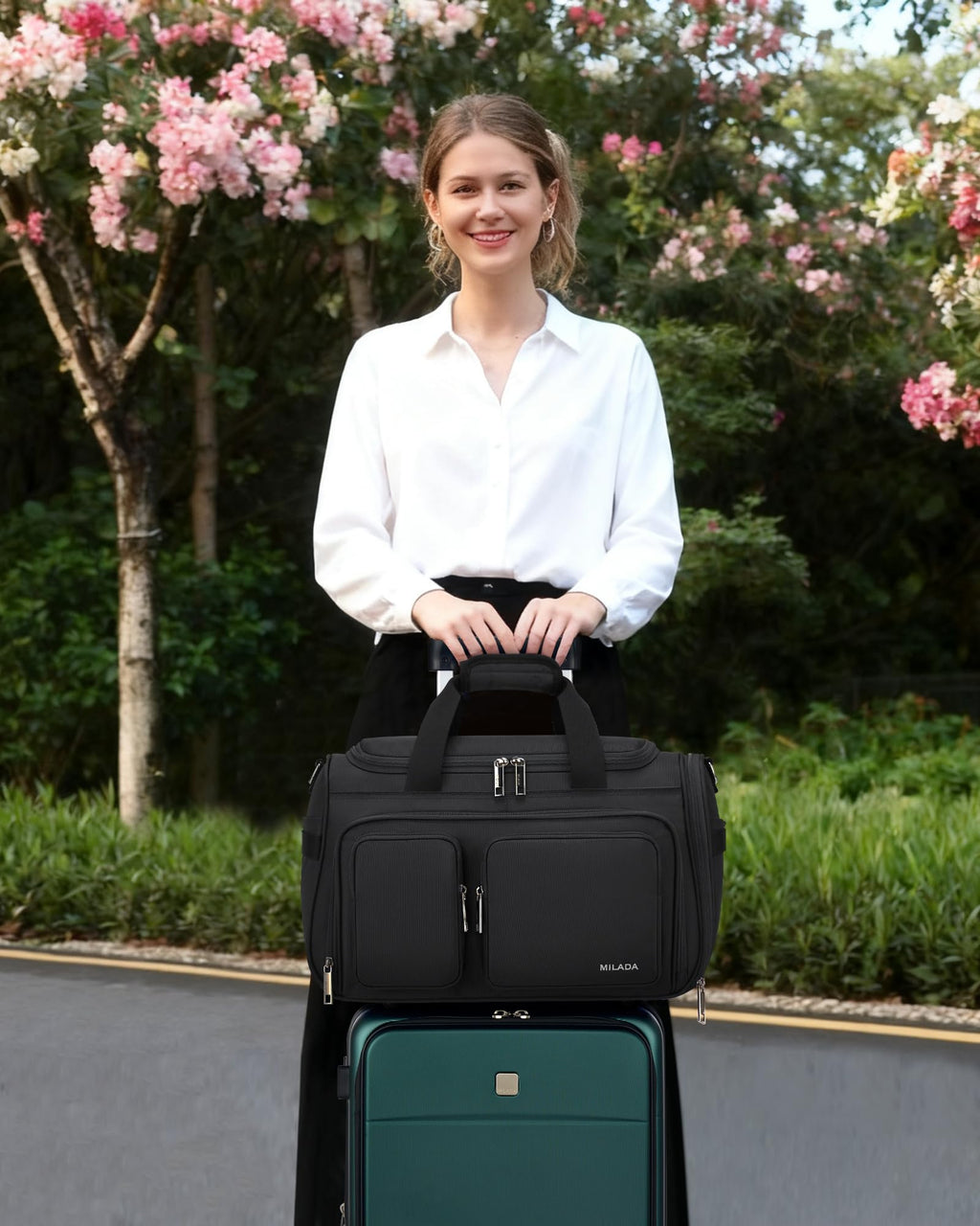 Lightweight Foldable Underseat Carry On Luggage Black F40490