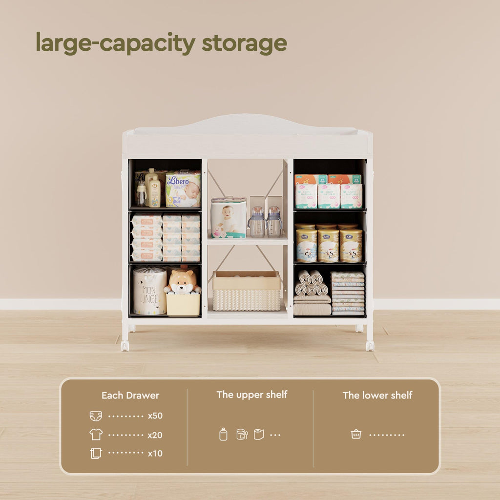 White 6 Drawer Dresser L67289