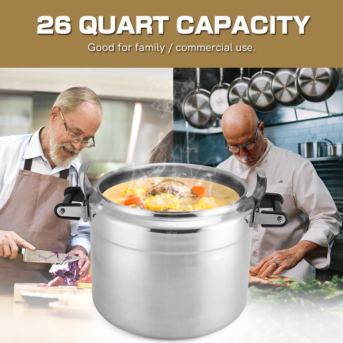 26 Quart Aluminum Stovetop Pressure Cooker T855