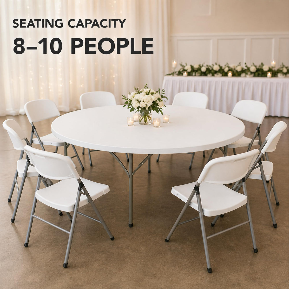 72-Inch Round Plastic Folding Tables 9-Pack J142581