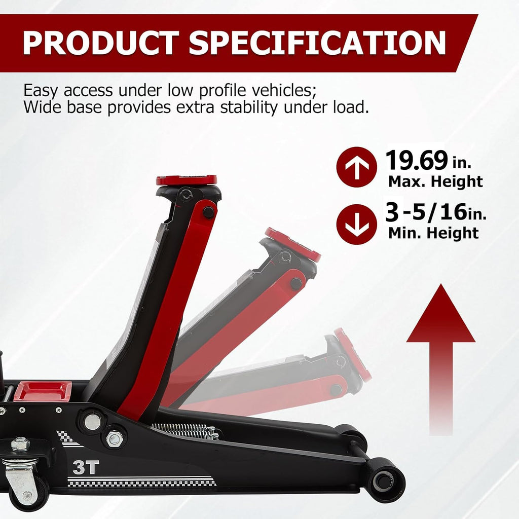3 Ton Low Profile Steel Floor Jack S806875