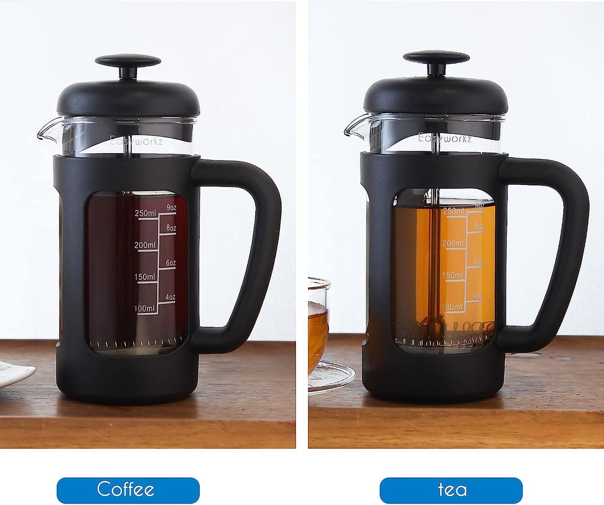 12 oz French Press Coffee Tea Maker with 10g Measuring Spoon O25353