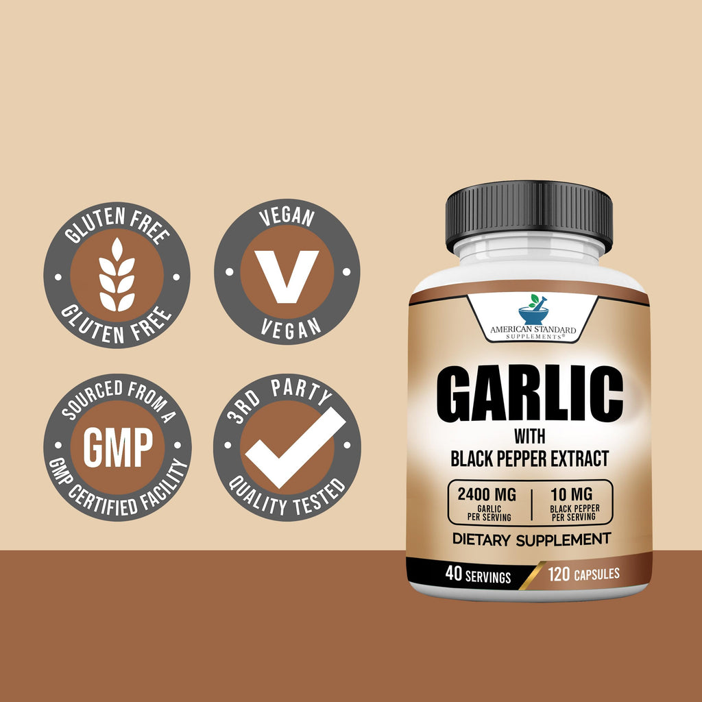 Garlic 2400mg with Black Pepper Fruit Extract 120 Capsules V60872
