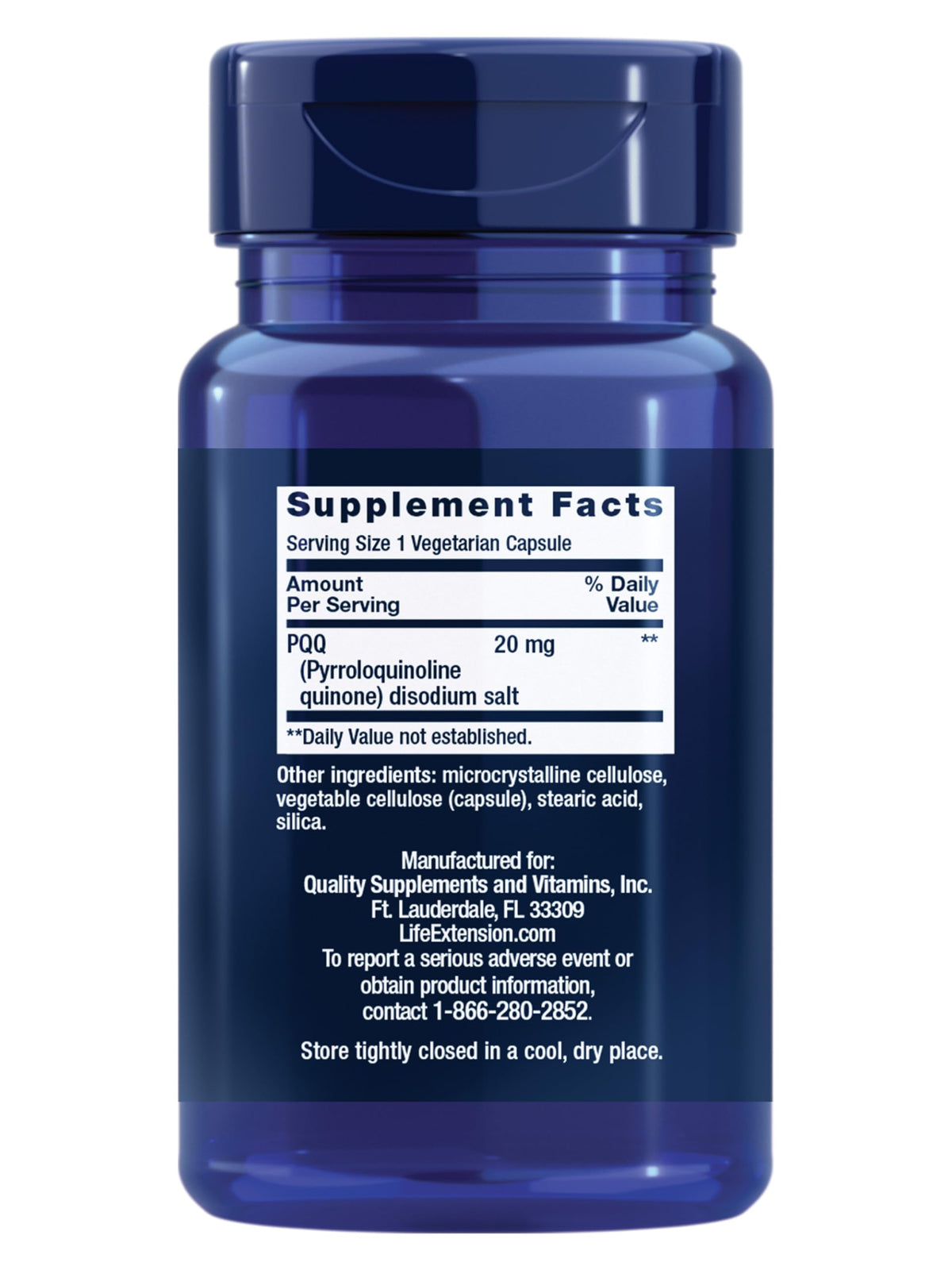 PQQ Pyrroloquinoline Quinone 20 mg 30 Capsules P75365