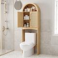 Arched Rattan Over the Toilet Storage Cabinet with Doors K759455