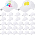 30 Pcs White Cotton Kids Baseball Cap N748794