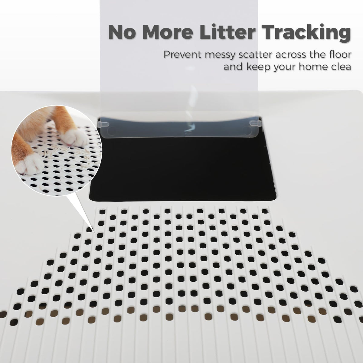 Large Enclosed Drawer Cat Litter Box with Dual Entry D779328