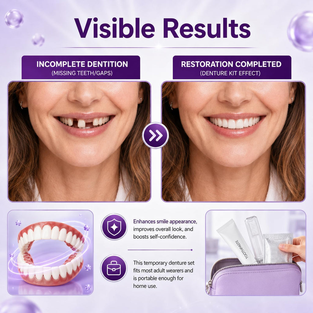 Heat Moldable Custom Fit Upper Lower False Teeth M419388