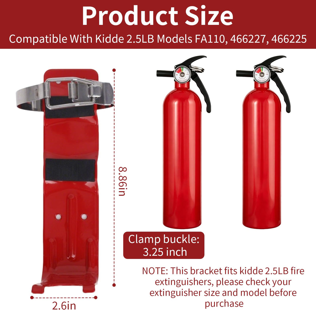 Fire Extinguisher Bracket Quick Release Anti-Vibration Mount Holder K23345