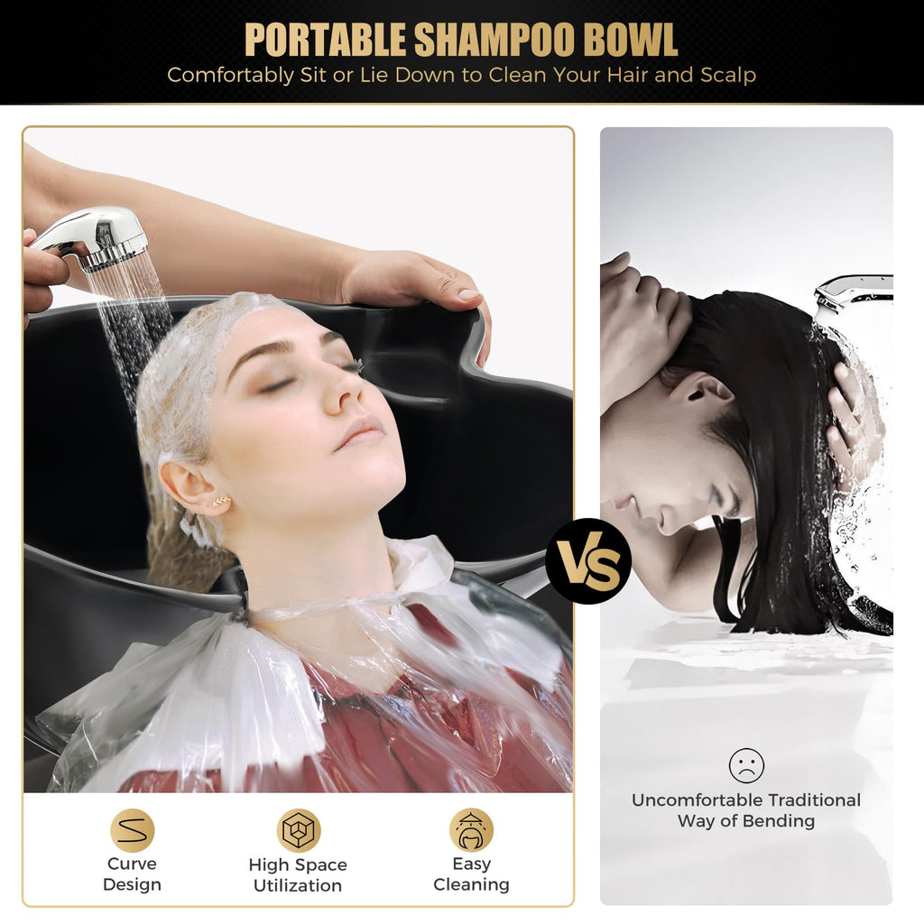 Portable Electric Pump Shampoo Bowl with 2 Buckets X509985