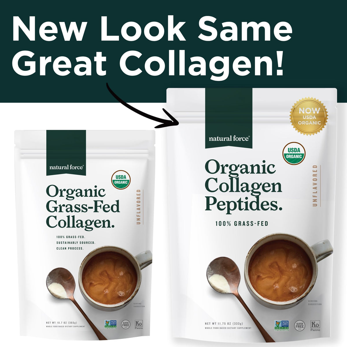 Organic Hydrolyzed Collagen Peptides Powder Unflavored 10.7oz T6316